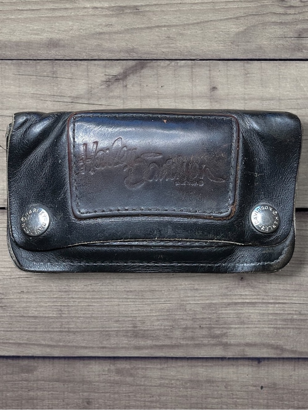 Vintage Harley Davidson Leather Pouch Wallet Made in USA Biker Motorcycle 90s